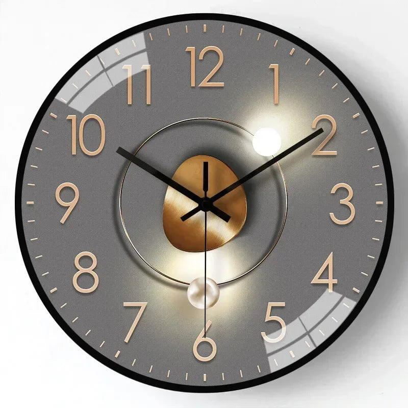 12-Inch Silent Wall Clock Non-Ticking Quartz Movement for Bedroom Office Living Room Modern Round Classic Home Decor Timepiece Battery