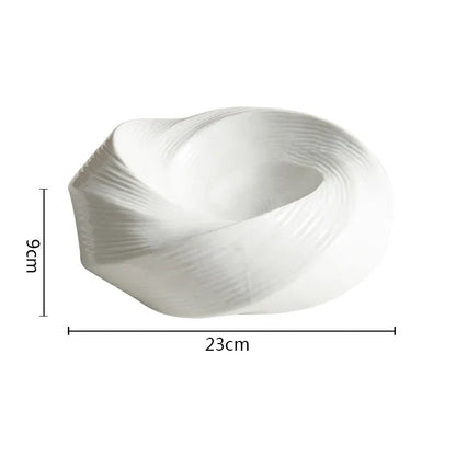 Spiral Ceramic Serving Bowl for Salad Soup Pasta Noodles Kitchen Dining Table Porcelain Dishwasher Safe 8 9 inch