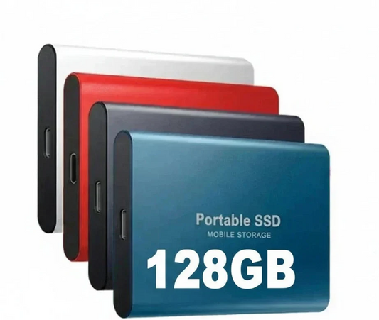 128GB Portable Solid State Drive – Aluminum Build, Ultra-Compact Storage for Laptop, Desktop & Gaming – Fast USB External Hard Disk for