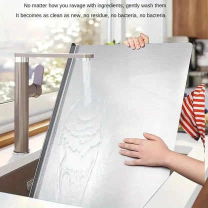 Stainless Steel Large Cutting Board with Double-Sided Functionality | Durable and Hygienic for Versatile Food Preparation