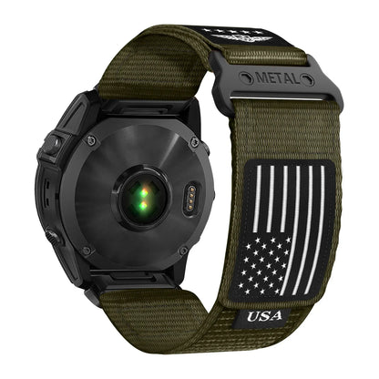QuickFit Woven Nylon Watch Band for Garmin Fenix – Adjustable Tactical Fitness Strap for Running, Hiking & Everyday Wear