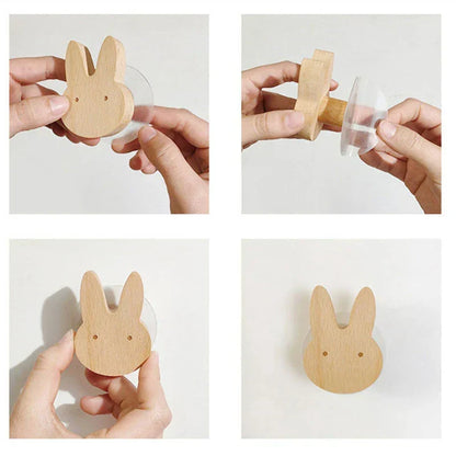 Animal-Shaped Wood Peg Rack for Kids' Rooms — Self-Stick or Screw-Mount Entryway Organizer, Nursery Decor Hanger for Coats, Backpacks & Acce
