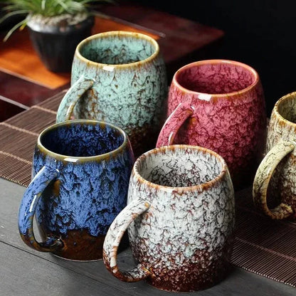 Handcrafted Stoneware Coffee Mug with Artisan Glaze – Heat-Retaining Cup for Tea, Cocoa, Hot Beverages – Kitchen Drinkware for Home, Office