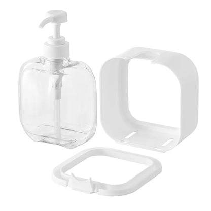Dual Liquid Pump Bottle Set for Countertop Organization White Plastic Refillable Hand Wash Lotion Dish Liquid Dispenser for Kitchen Sink Bat