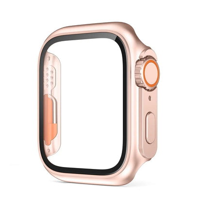 Hardened Glass Shield Case for Apple Watch Series 7/8/SE – Full Display Coverage, Crown Access, 40-45mm Sizes