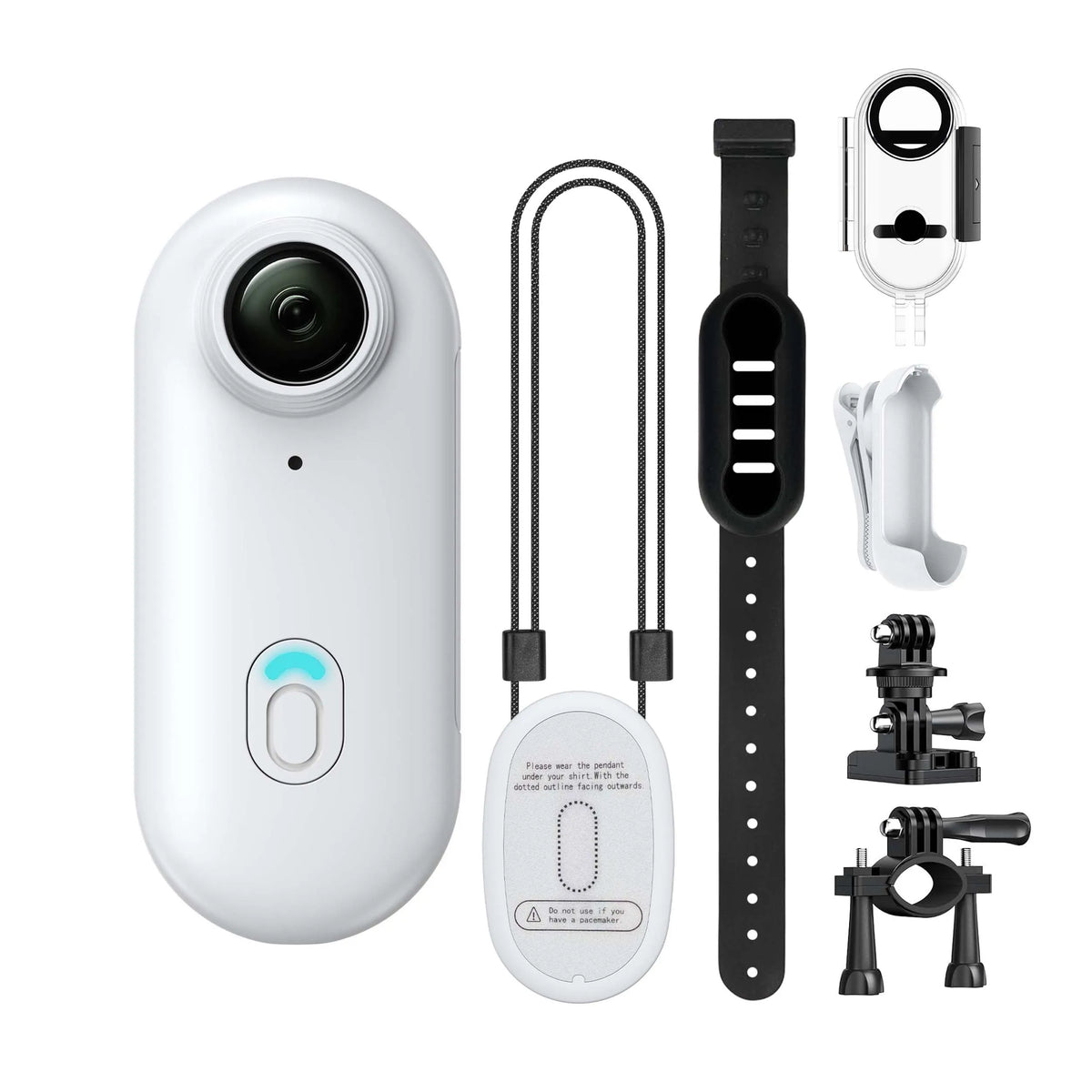 Compact 4K Action Camera with WiFi, Waterproof Housing, Magnetic Clip & 360° Rotating Mount for POV Recording