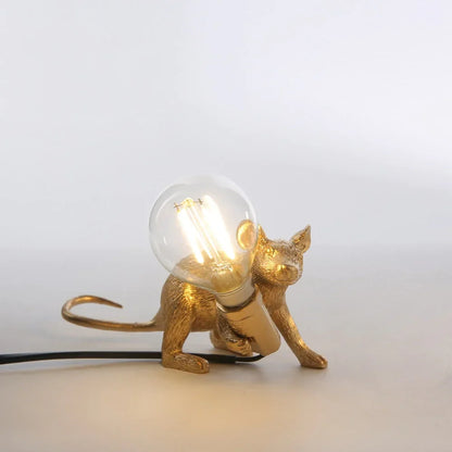 Whimsical Mouse Table Lamp with LED Light – Charming Resin Animal Décor for Bedroom, Living Room & Kids Room
