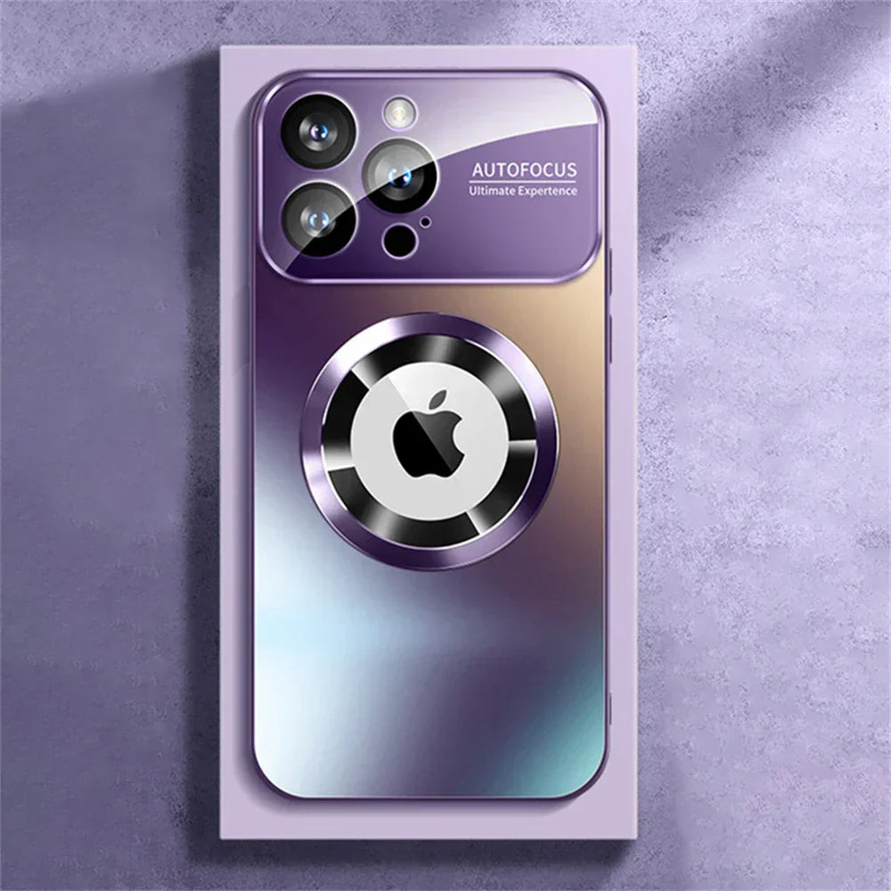 Glossy Magnetic Snap-On iPhone Case with MagSafe Compatibility for Wireless Charging | Premium Mirror Finish Protective Cover | Slim Lightwe