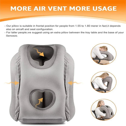 Neck Pillows for Travel, Inflatable Neck Support Pillow with 45 Degree Head Rest, Compact Travel Pillow for Airplane