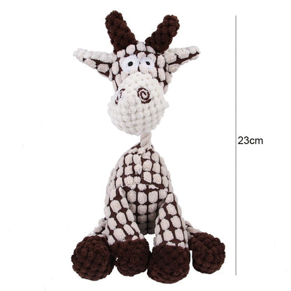 Plush Dog Squeaky Toys for Chewing – Durable Soft Animal Chew Toys with Crinkle Sound – Interactive Tug Toys for Small Medium Large Dogs