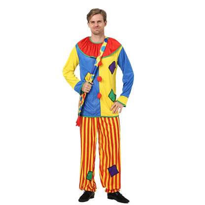 Disfraz de payaso festivo | Atuendo de circo colorido con movimiento fácil | Perfecto para Halloween y fiestas temáticas