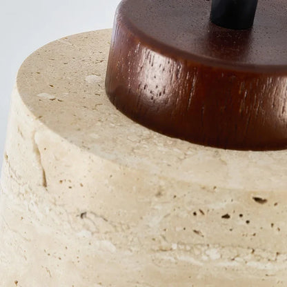 Textured Stone Shade Hanging Light with Natural Grain Finish for Kitchen Island Dining Room Modern Minimalist Ceiling Fixture