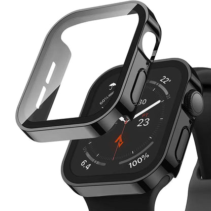 Snap-On Full-Coverage Screen & Body Shield for Apple Watch Series 4-9 – Tempered Glass & PC Armor