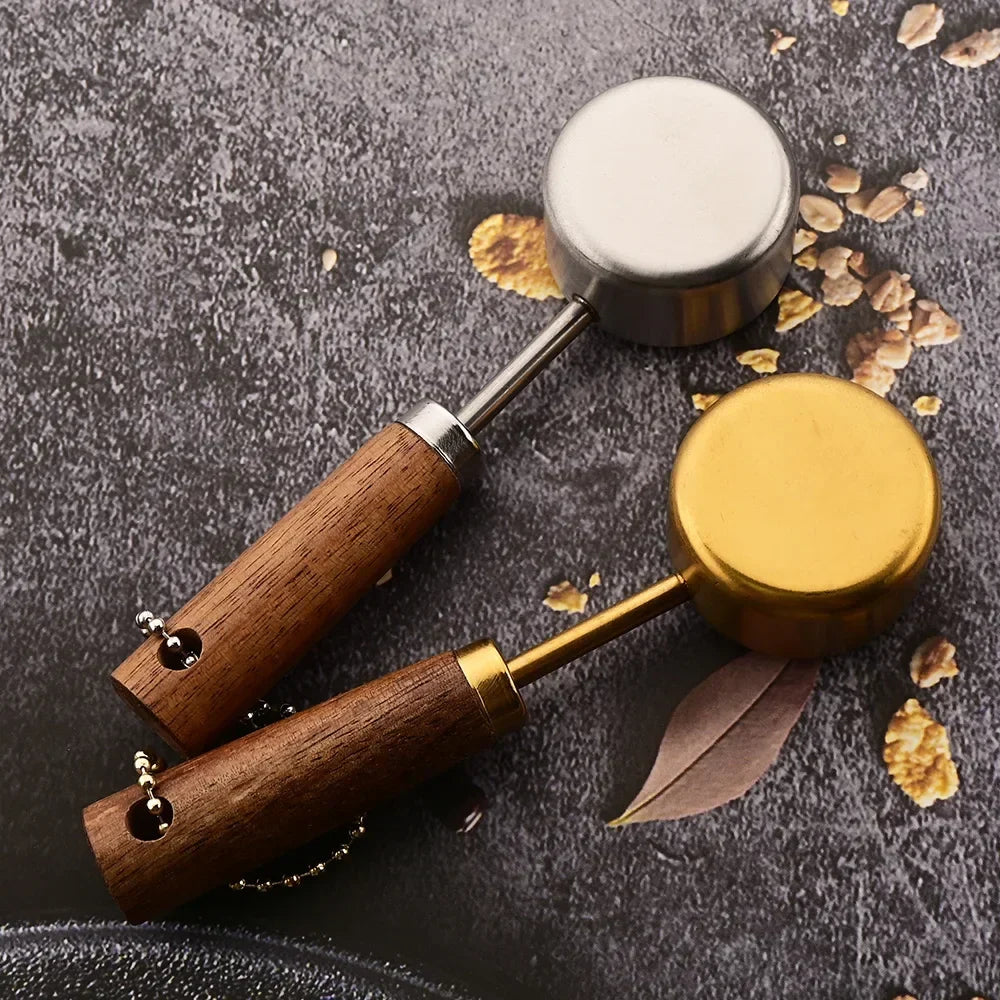 8-Piece Nesting Kitchen Measuring Spoons with Wood Handles Stainless Steel Cooking Baking Tools Set