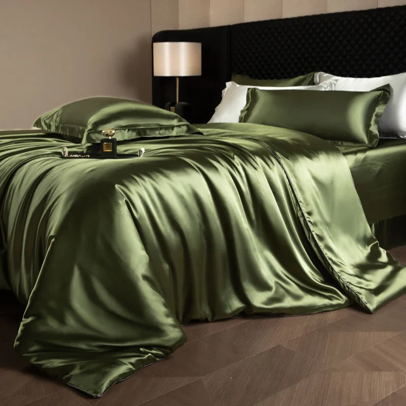 Bed Sheets Set with Duvet Cover and Pillowcases, Silky Sheets Bedding Set, Soft Breathable Fitted Sheet or Flat Sheet