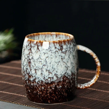Handcrafted Stoneware Coffee Mug 4-Inch for Morning Coffee Tea Hot Cocoa Kitchen Drinkware Dishwasher-Safe Ergonomic Handle Home Office Brea