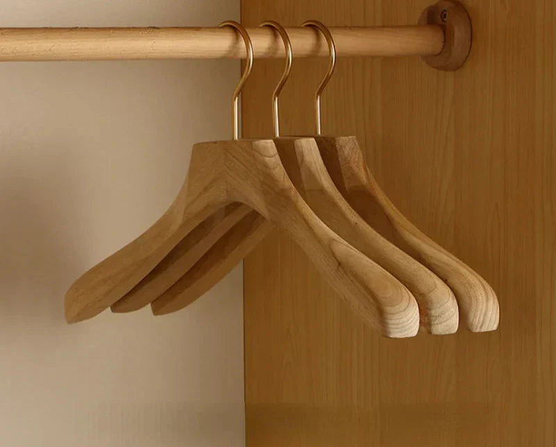 Wooden Suit Hangers with Trouser Bar – 1.6 Inch Wide Shoulder Cedar Coat Storage for Closet Organization