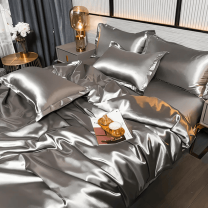 Queen Bedding Set Polyester Satin-Feel Cover for Year-Round Sleep Comfort Machine Washable Wrinkle-Free