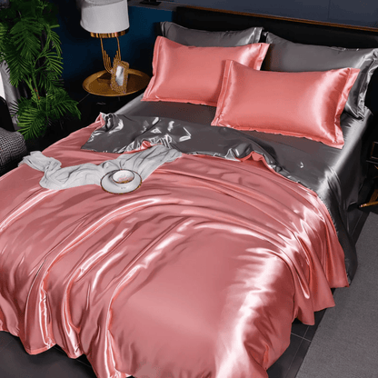 Queen Bedding Set Polyester Satin-Feel Cover for Year-Round Sleep Comfort Machine Washable Wrinkle-Free