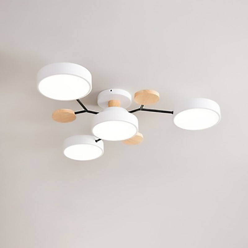 Modern Branch Sphere Semi-Flush Ceiling Light with Integrated LED for Bedrooms & Living Spaces
