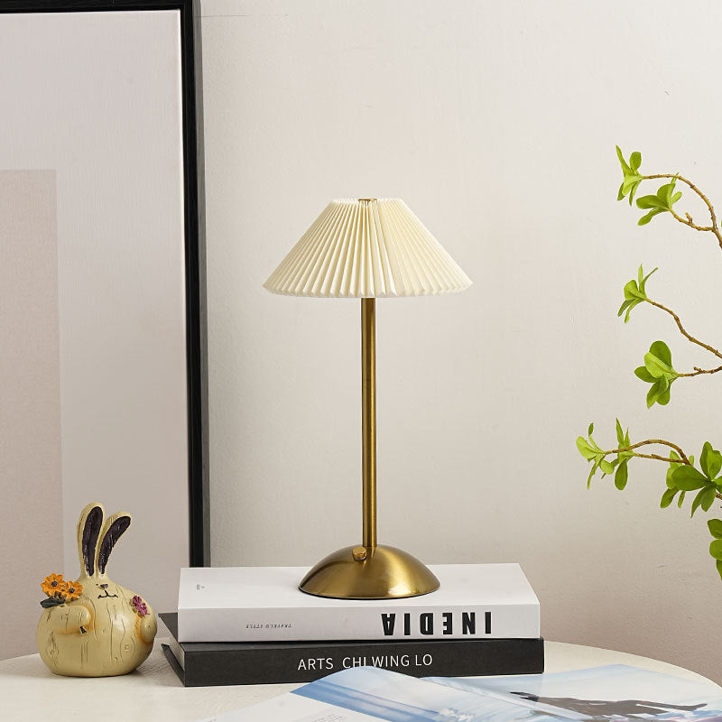 USB Powered Desk Lamp with Fabric Shade – 11.7 Inch Iron Light for Nightstand, Office & Bedroom – E14 Base, Multiple Finishes