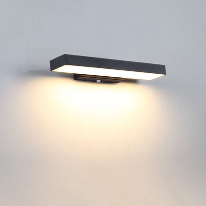 Outdoor Motion Sensor LED Wall Light - Slim Waterproof Porch Sconce for Entryway, Patio & Garage