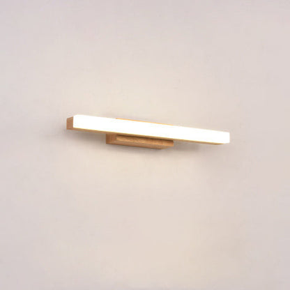 Linear LED Sconce 16W 32-Inch Wood & Acrylic for Vanity Bedroom Hallway Home Office Task Ambient Lighting Modern Hardwired Fixture Low-Profi