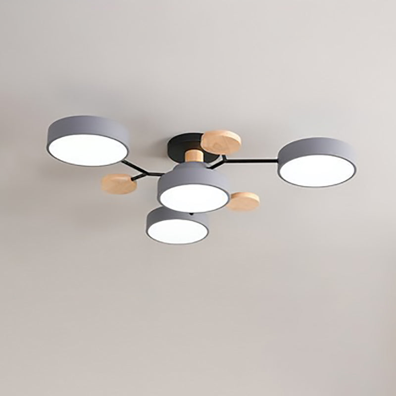 Modern Branch Sphere Semi-Flush Ceiling Light with Integrated LED for Bedrooms & Living Spaces