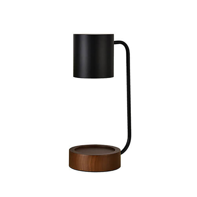 Modern Wood & Metal Desk Lamp with Adjustable Brightness for Bedroom & Home Office