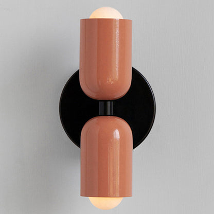 Two-Tone Glass Wall Sconce with Dual Light Uplight Downlight for Bedroom Living Room Hallway Modern Minimalist Home Accent Lighting