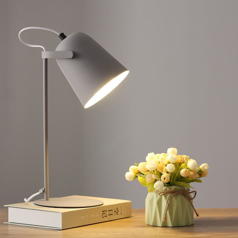 Modern Metal Desk Lamp 14 Inches with E26 Socket for Bedroom Nightstand Office Table Reading Light Plug-In Accent Lighting Contemporary Home
