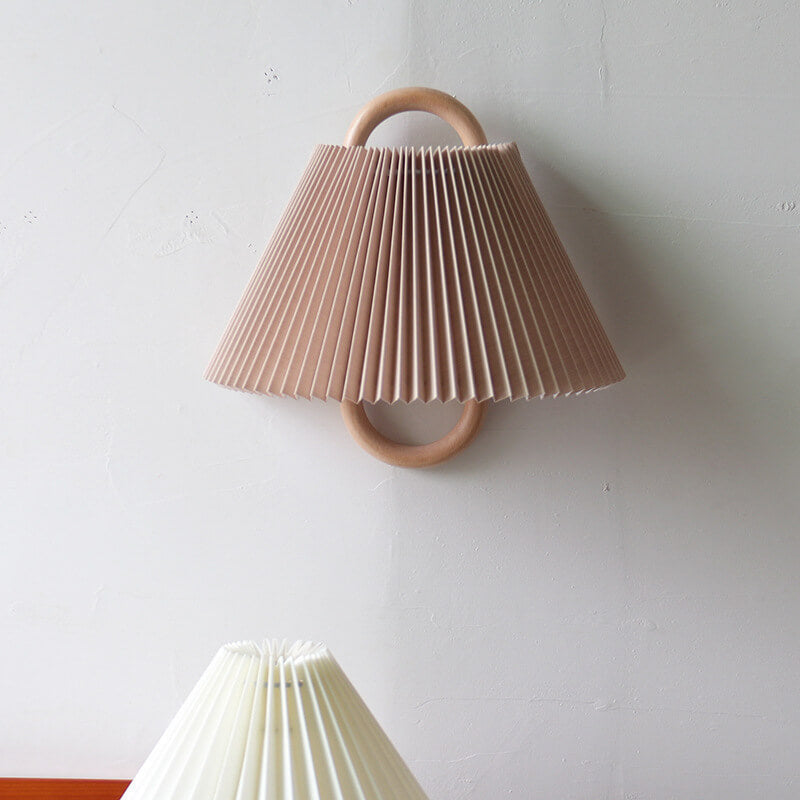 Sconce Light Fixture Wooden Frame Cloth Shade E12 Socket Flexible Install for Bedroom Living Room Hallway Apartment Home
