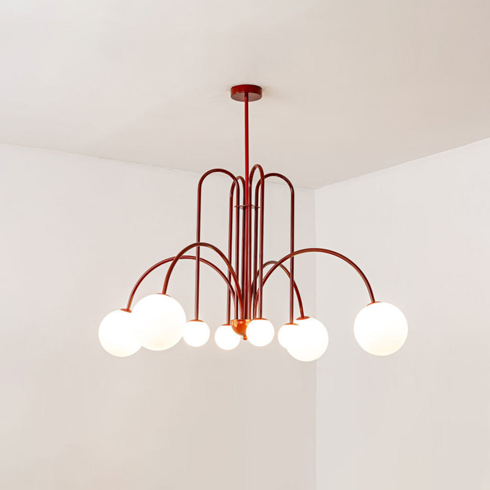 Multi-Pendant Glass Chandelier for Dining Room & Living Room – Adjustable Height Suspension Fixture with LED Bulbs