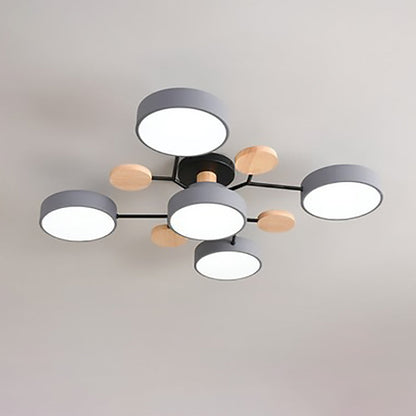 Modern Branch Sphere Semi-Flush Ceiling Light with Integrated LED for Bedrooms & Living Spaces