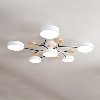 Modern Branch Sphere Semi-Flush Ceiling Light with Integrated LED for Bedrooms & Living Spaces