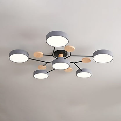 Modern Branch Sphere Semi-Flush Ceiling Light with Integrated LED for Bedrooms & Living Spaces