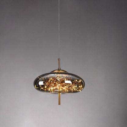 Glass Pendant Light with Adjustable Cord – Modern Minimalist Hanging Ceiling Fixture for Living Room, Bedroom & Dining | LED Ambient