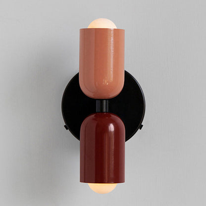Two-Tone Glass Wall Sconce with Dual Light Uplight Downlight for Bedroom Living Room Hallway Modern Minimalist Home Accent Lighting