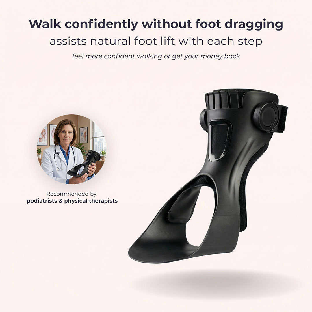 Adjustable Ankle Foot Orthosis Brace for Drop Foot Support | Toe Lift AFO Splint for Walking Stability and Gait Correction | Lightweight Mob