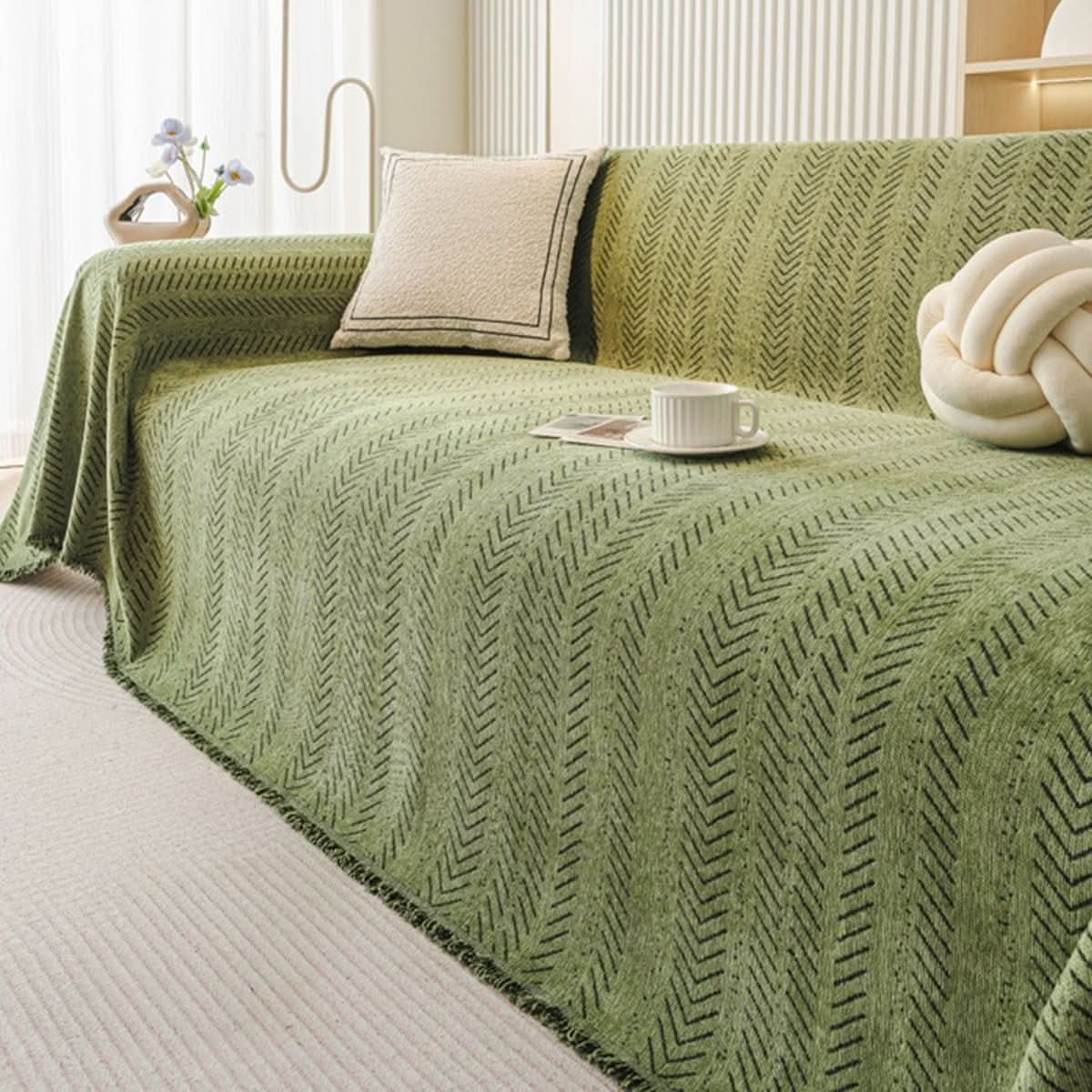 LUXCHENI – Soft Chenille Sofa Cover with Scratch Resistance