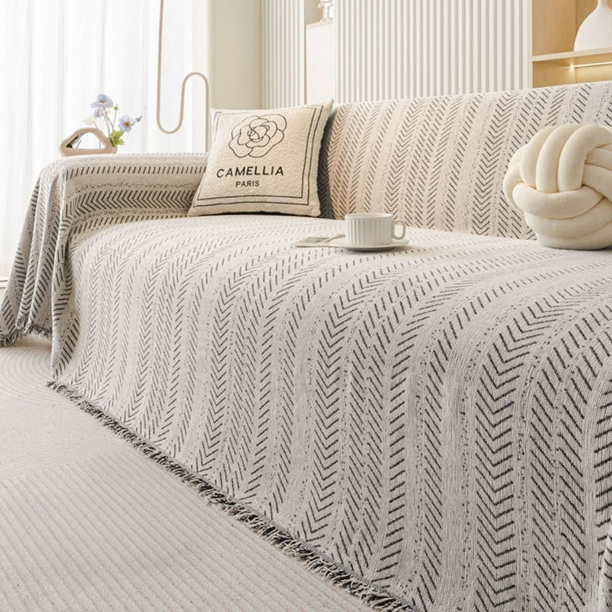 LUXCHENI – Soft Chenille Sofa Cover with Scratch Resistance