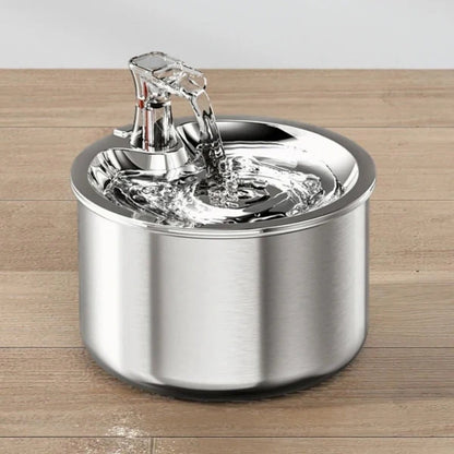 Motion-Activated Pet Water Fountain with 4-Stage Filtration for Cats & Dogs – Stainless Steel 68 oz Automatic Drinking Station