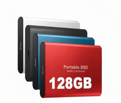 Solid-State Drive USB-C 128GB Storage Device for Laptops Phones Tablets Android Apple Windows Cross-Platform Compatible Ultra-Slim Backup So