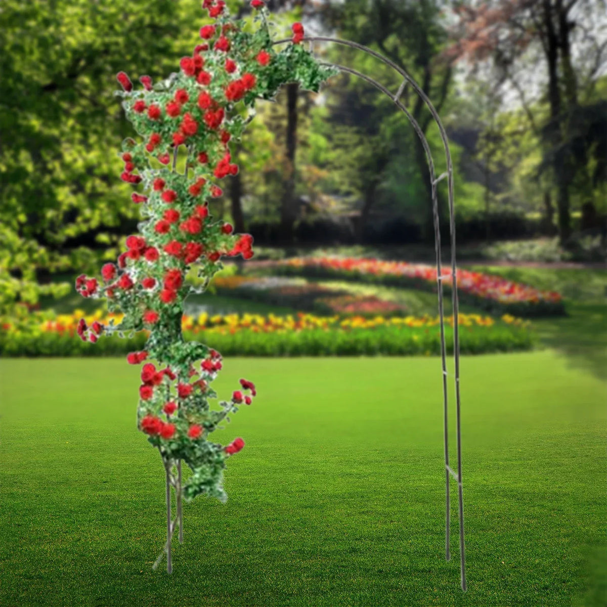 Metal Arbor for Climbing Roses and Vines Gothic Style 94.5 in Tall Outdoor Walkway Structure for Garden Pathways Weddings Patio Entrances