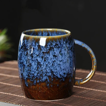 Handcrafted Stoneware Coffee Mug 4-Inch for Morning Coffee Tea Hot Cocoa Kitchen Drinkware Dishwasher-Safe Ergonomic Handle Home Office Brea