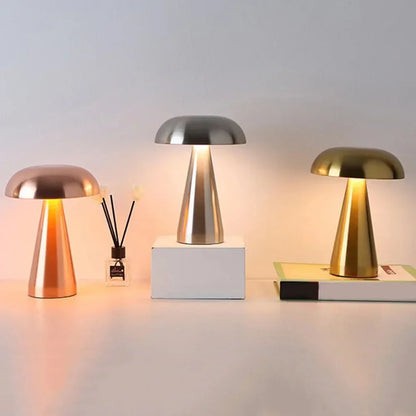 Rechargeable Touch Control Nightlight with 3 Color Temperatures for Bedroom Nursery Desk Decor Cordless Metal Table Light 8 Inches