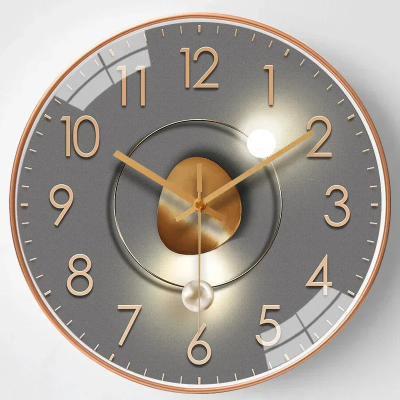 12-Inch Silent Wall Clock Non-Ticking Quartz Movement for Bedroom Office Living Room Modern Round Classic Home Decor Timepiece Battery