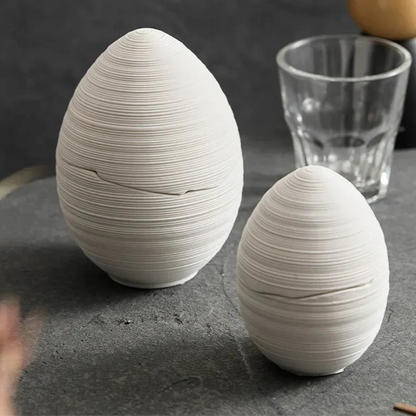 Ceramic Serving Bowl Egg-Shaped Design for Soup Salad Fruit Dessert Modern Minimalist Kitchen Dining Table Decor Dishwasher Safe