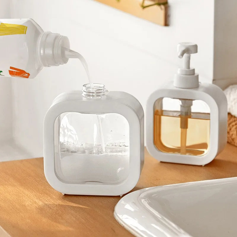 Countertop Liquid Soap Pump Dispenser with Press Mechanism for Bathroom Vanity, Kitchen Sink & Shower | Modern Minimalist Scandinavian Desig