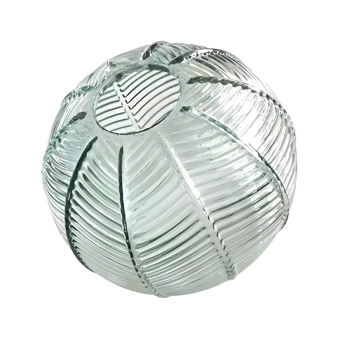 Fluted Globe Hanging Fixture Green Textured Glass Shade 10-Inch E27 Socket Dining Kitchen Island Overhead Lighting for Modern Retro Interior